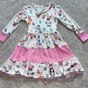 Birdie Bean Pink and White Twirl Dress